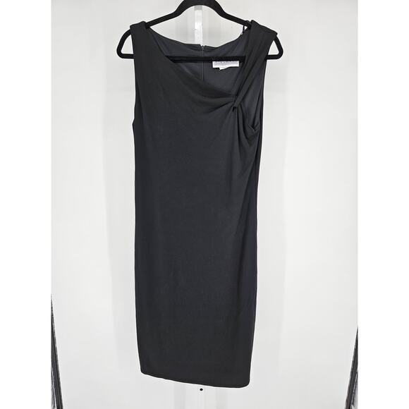 Jessica Howard Womens Sz 14 Midi Length Formal Dress Sleeveless Solid Black - Picture 1 of 5
